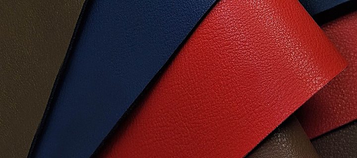 Synthetic leather made from PVC resin, navy red and brown